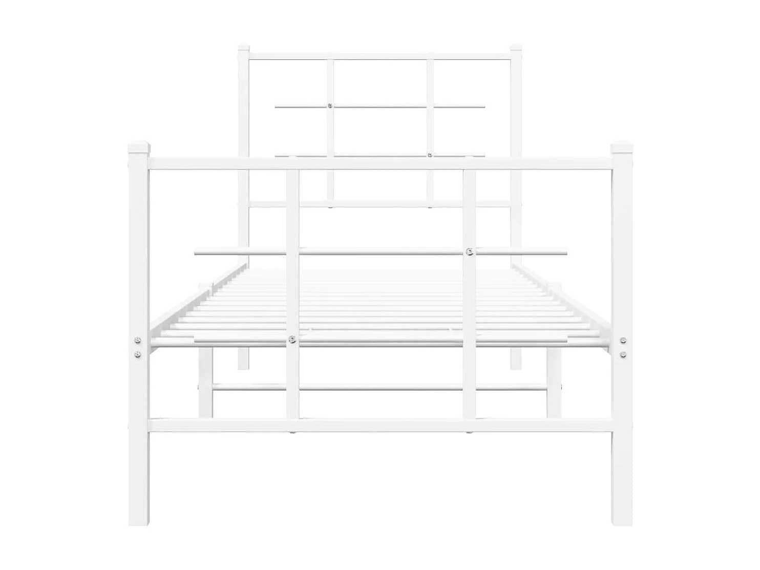 Giroletto con Testiera e Pediera Metallo Bianco 75x190 cm