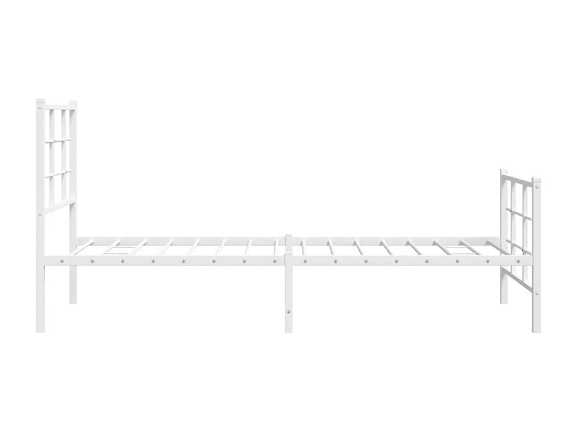 Giroletto con Testiera e Pediera Metallo Bianco 75x190 cm
