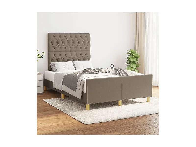 Cadre de lit sans matelas taupe 120x200 cm tissu