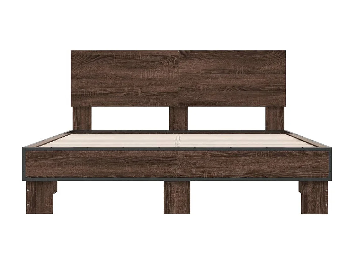 Cadre de lit sans matelas chêne marron 140x200 cm