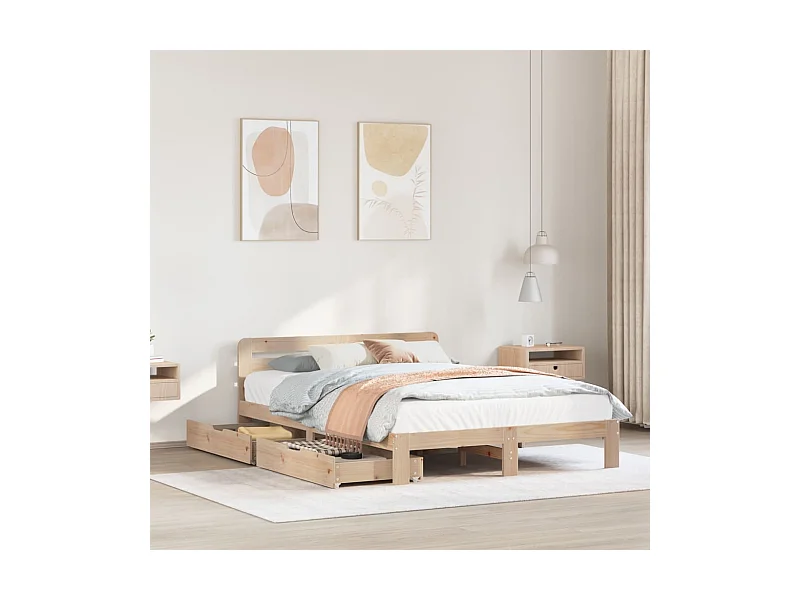 Massivholzbett ohne Matratze 150x200 cm Kiefernholz