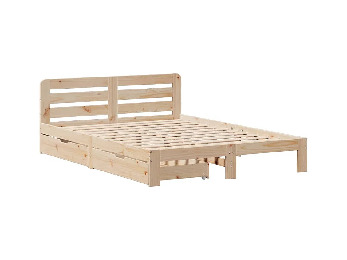 Massivholzbett ohne Matratze 150x200 cm Kiefernholz