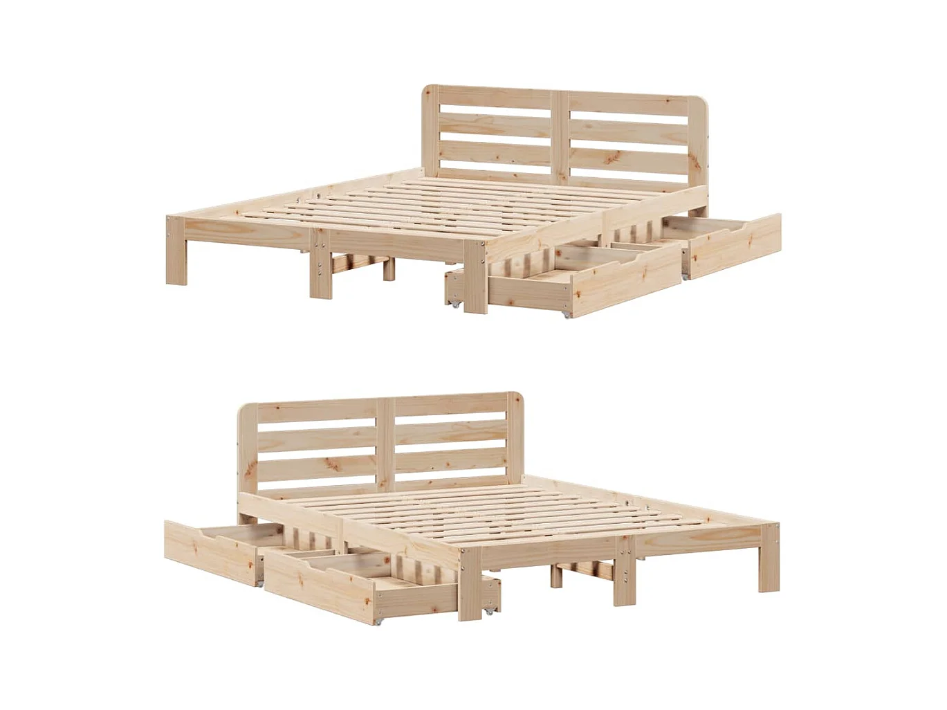 Massivholzbett ohne Matratze 150x200 cm Kiefernholz