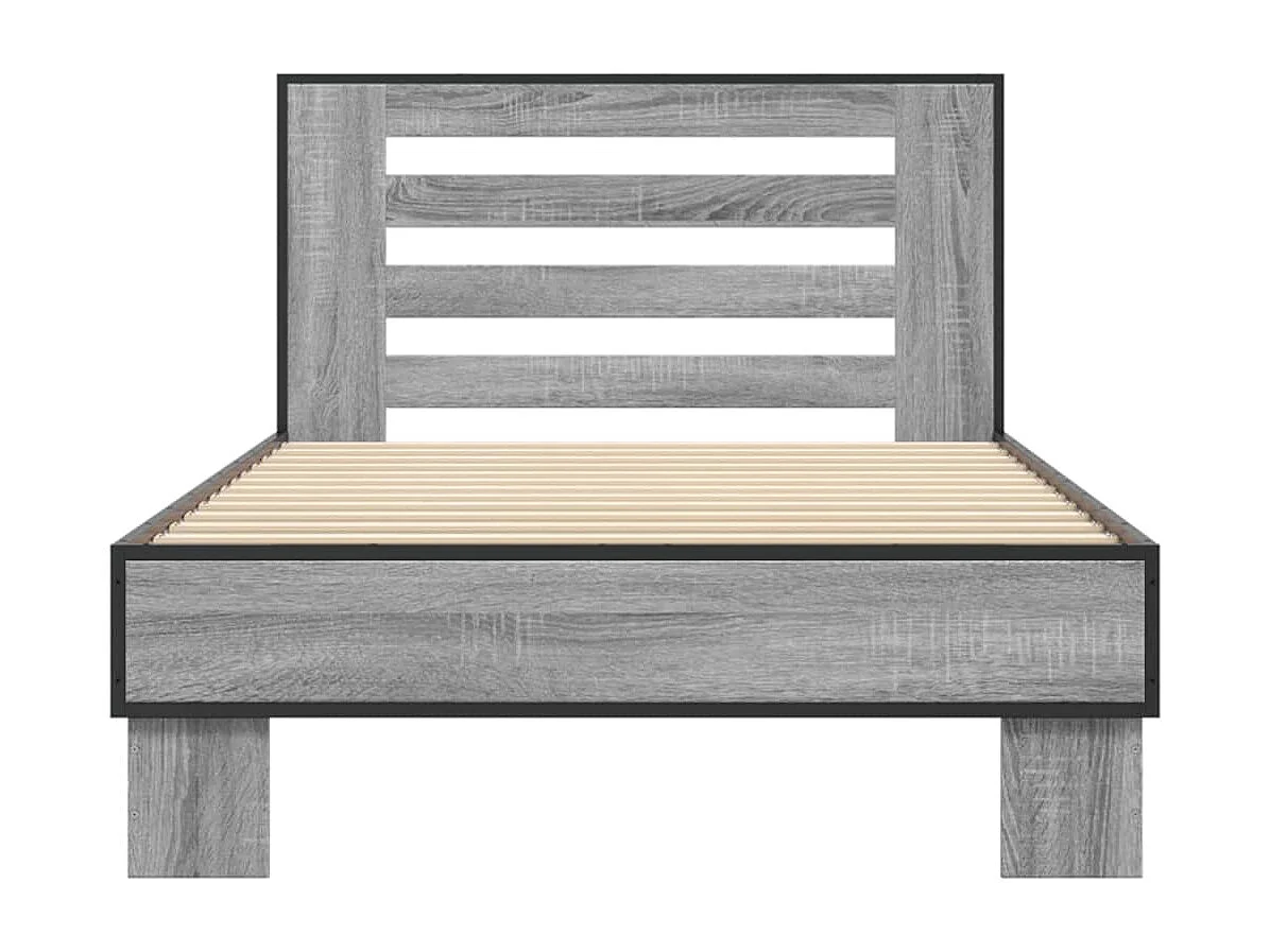 Giroletto Grigio Sonoma 90x200 cm Legno Multistrato e Metallo