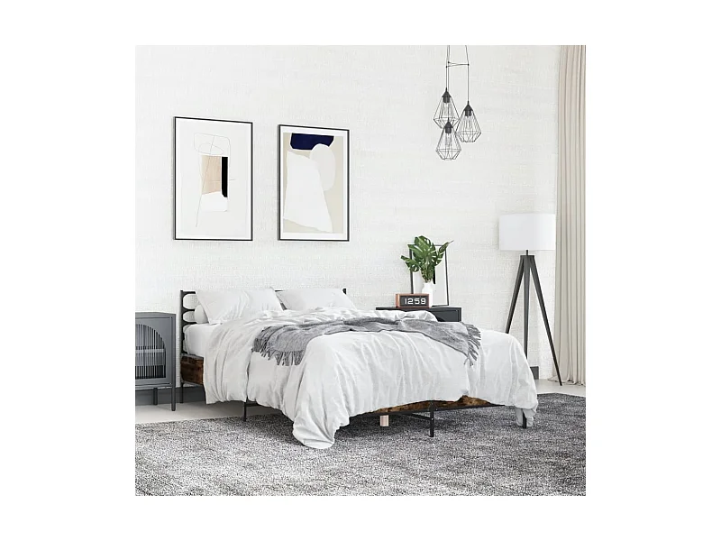 Estrutura de cama 120x200 cm derivados madeira/metal