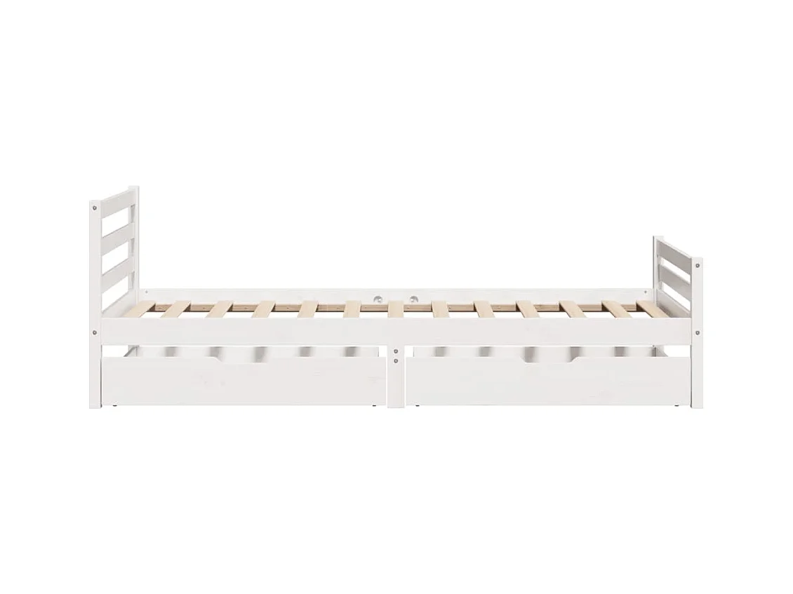 Cadre de lit sans matelas blanc 100x200 cm bois de pin massif
