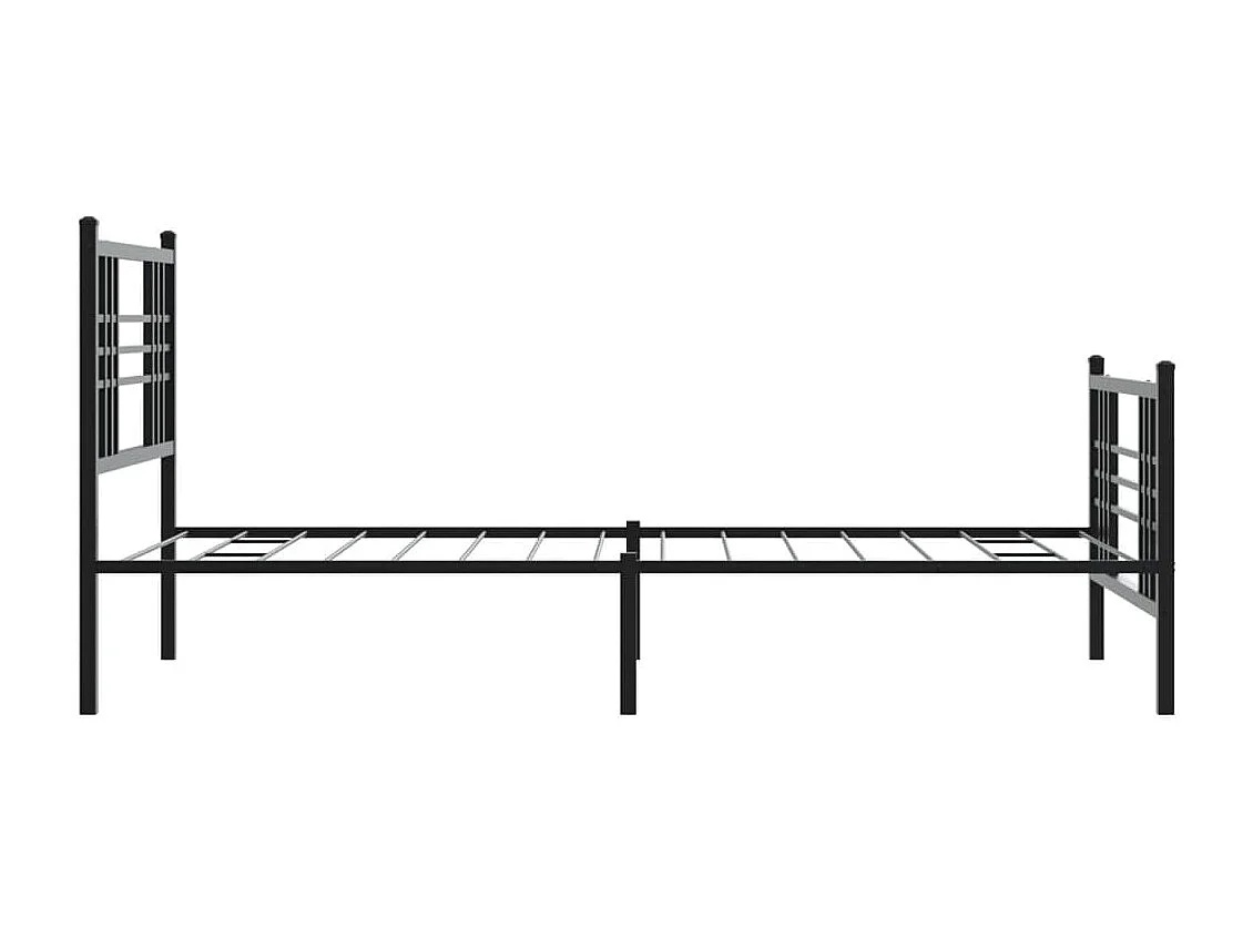 Giroletto con Testiera e Pediera Metallo Nero 100x200 cm