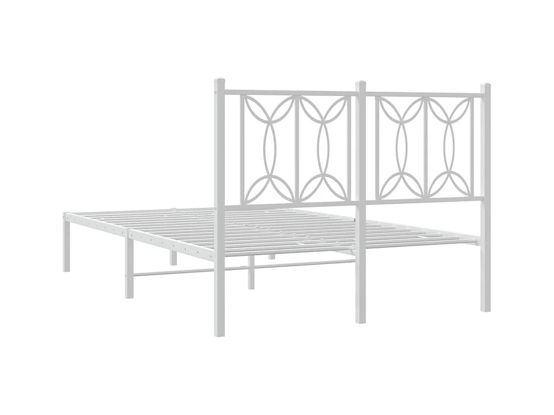 Giroletto con Testiera Metallo Bianco 120x190 cm