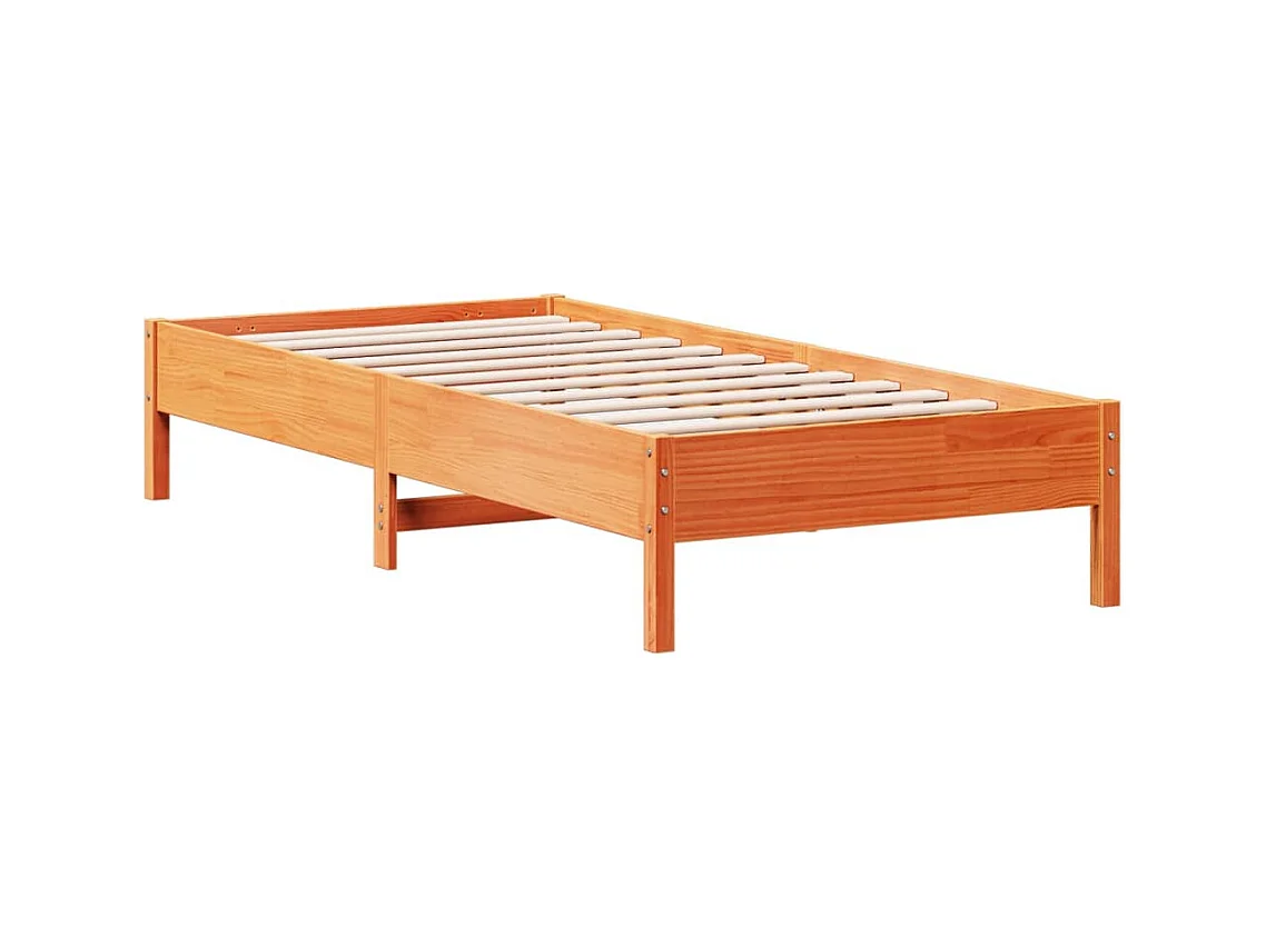 Cadre de lit sans matelas cire marron 100x200cm bois pin massif