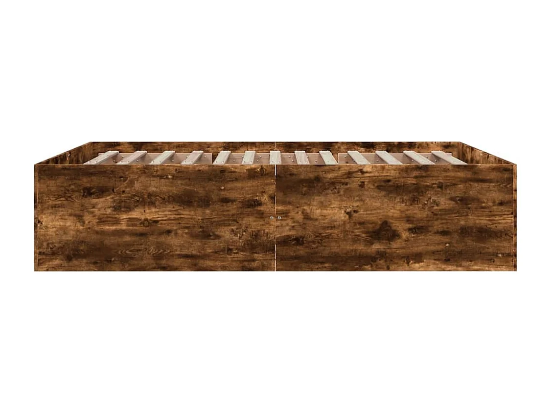 Cadre de lit sans matelas chêne fumé 150x200 cm