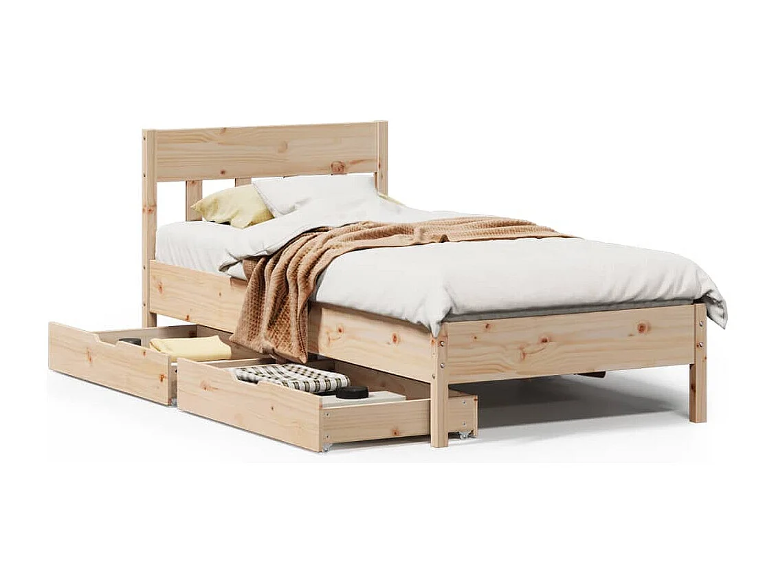 Cadre de lit sans matelas 75x190 cm bois de pin massif