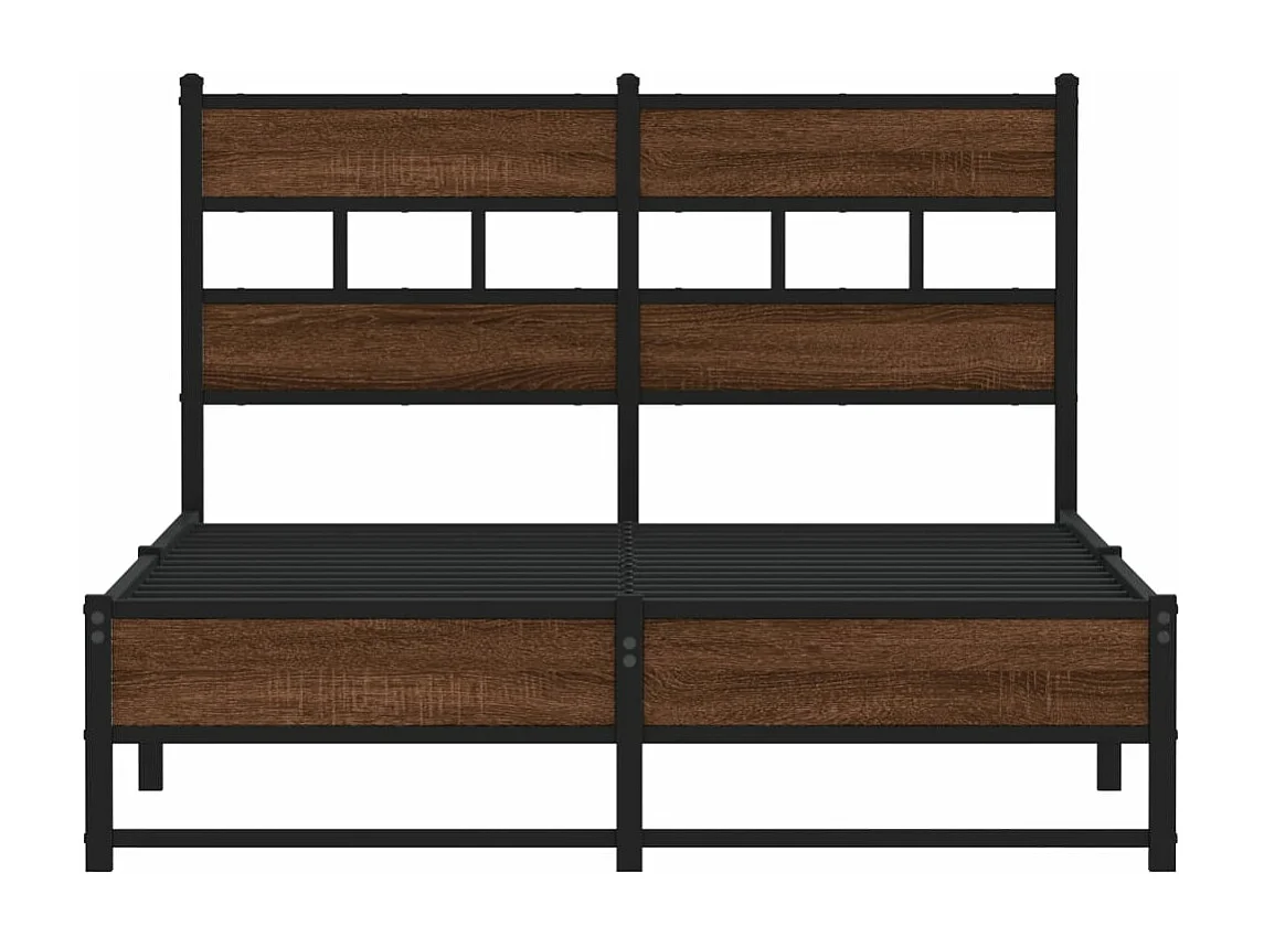 Cadre de lit en métal sans matelas chêne marron 120x200 cm