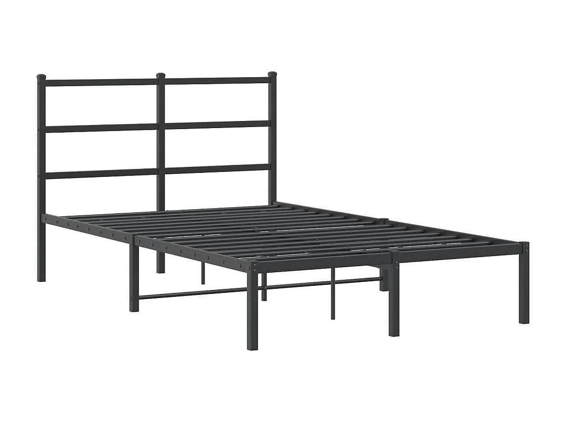 Cadre de lit métal sans matelas avec tête de lit noir 120x190cm