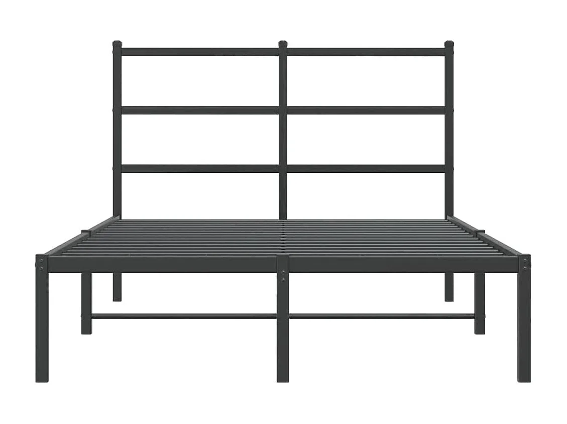 Cadre de lit métal sans matelas avec tête de lit noir 120x190cm