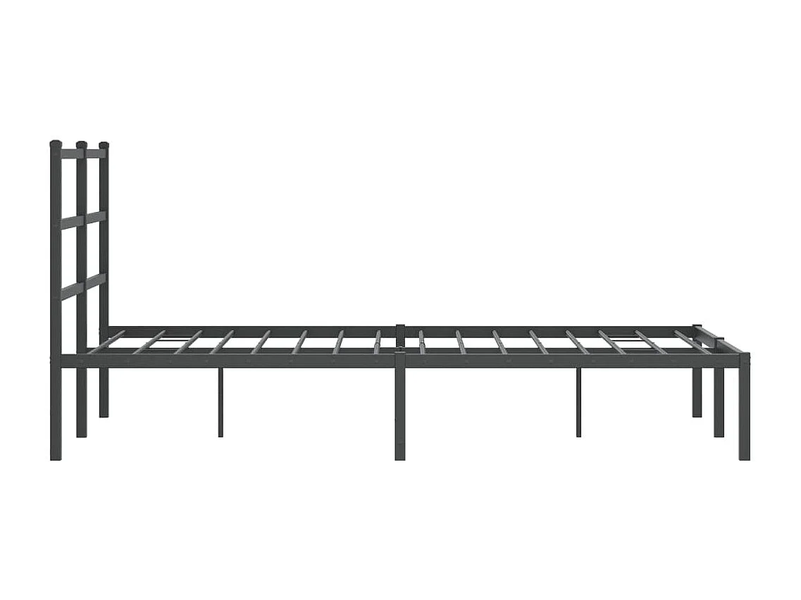 Cadre de lit métal sans matelas avec tête de lit noir 120x190cm