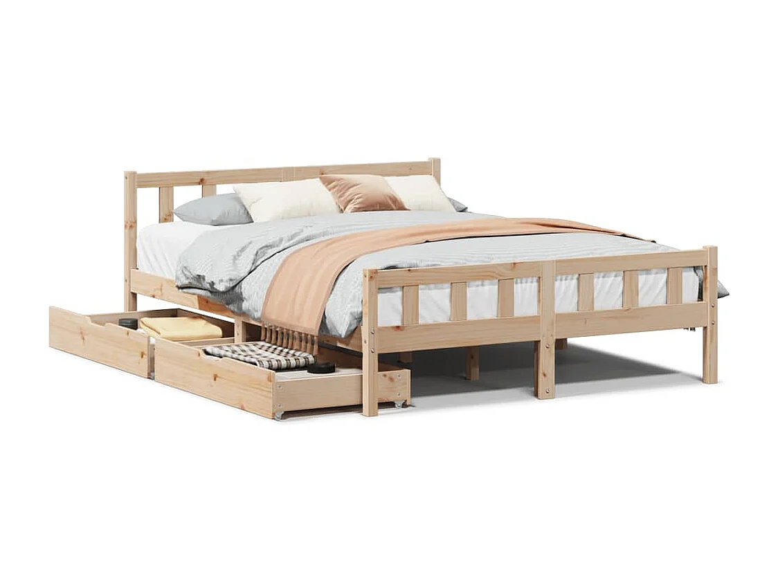 Cadre de lit sans matelas 150x200 cm bois de pin massif