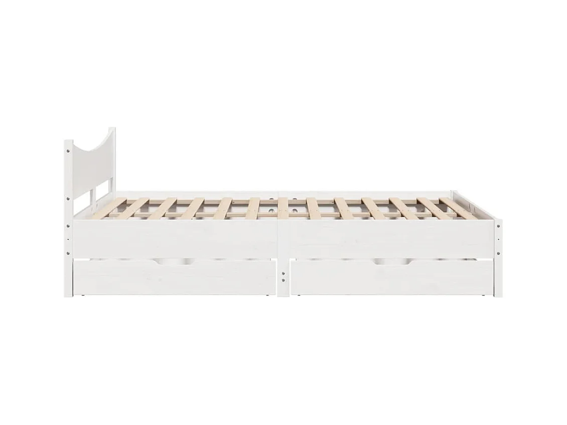 Estructura de cama con cojines madera de pino blanca 140x190 cm