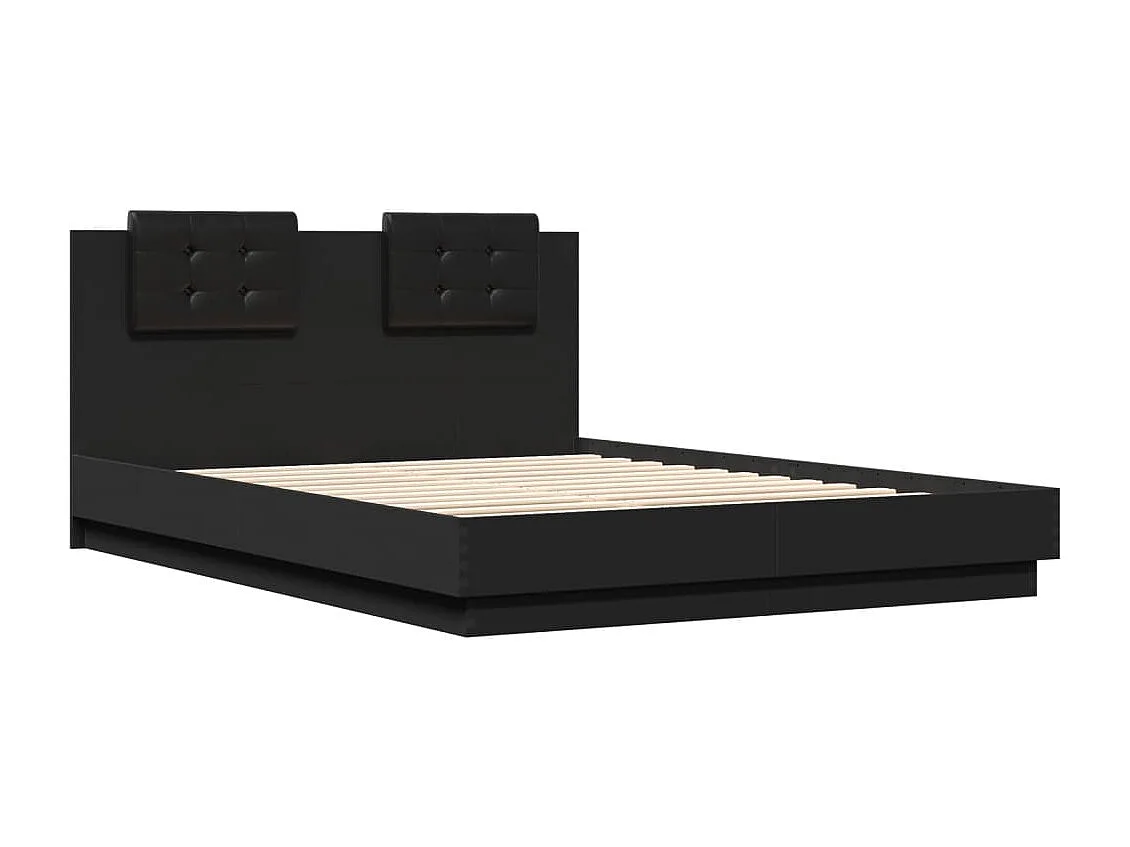 Cadre de lit sans matelas noir 120x200 cm