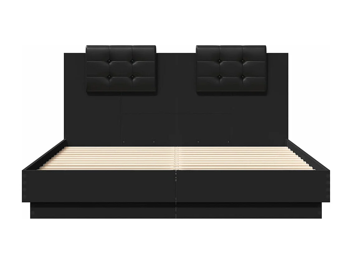 Cadre de lit sans matelas noir 120x200 cm