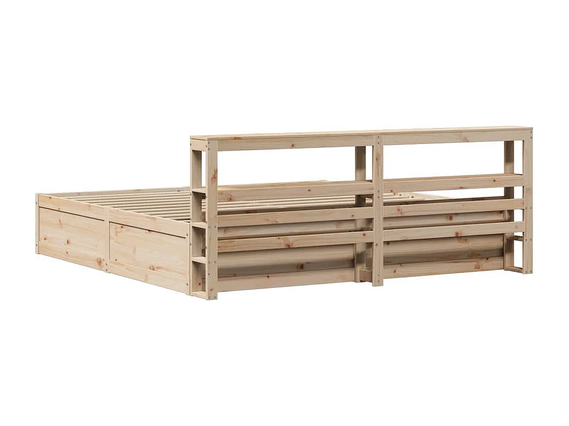 Cadre de lit avec tête de lit 180x200 cm bois de pin massif