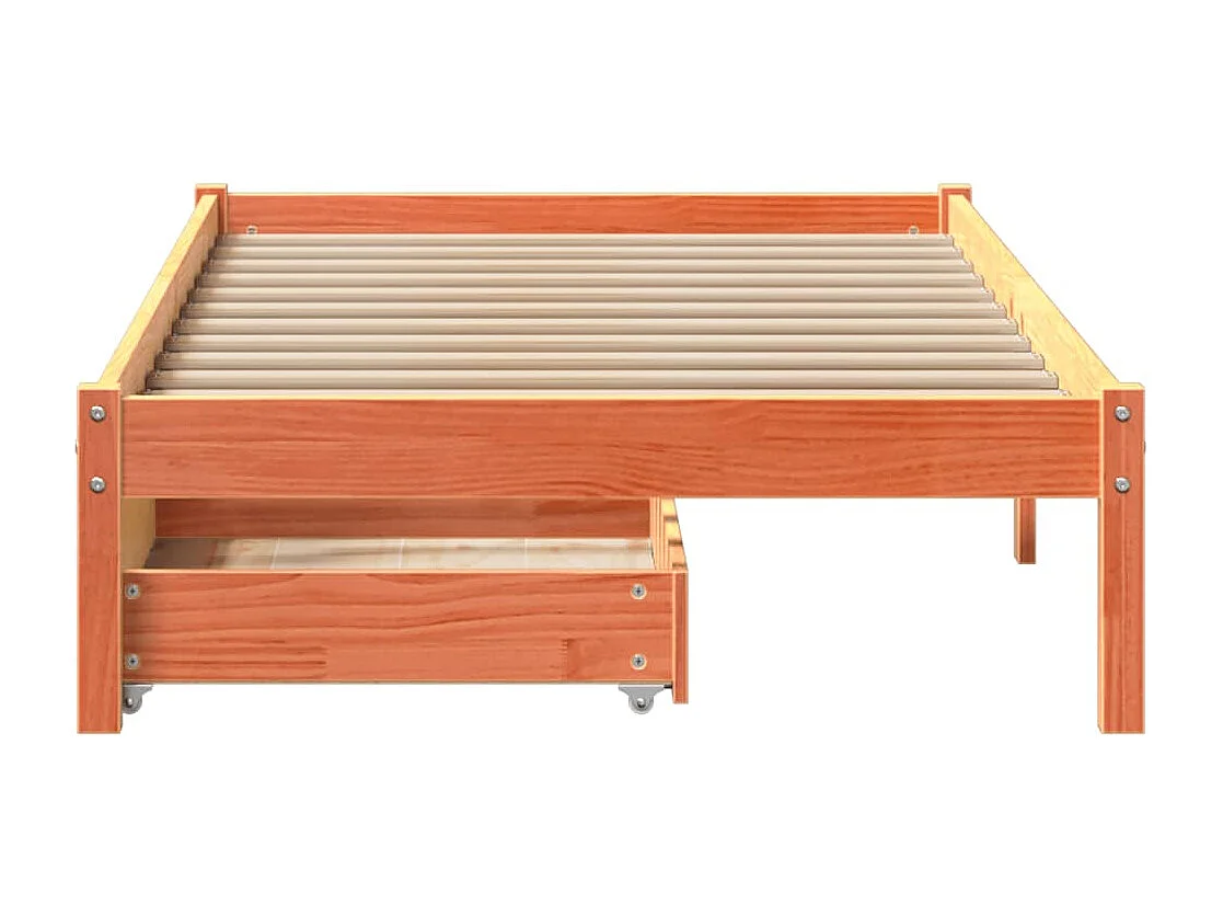Cadre de lit sans matelas cire marron 75x190 cm bois pin massif