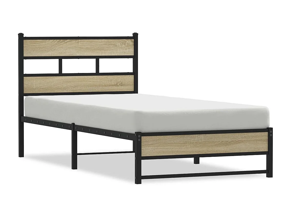 Giroletto senza Materaso in Metallo Rovere Sonoma 100x190 cm