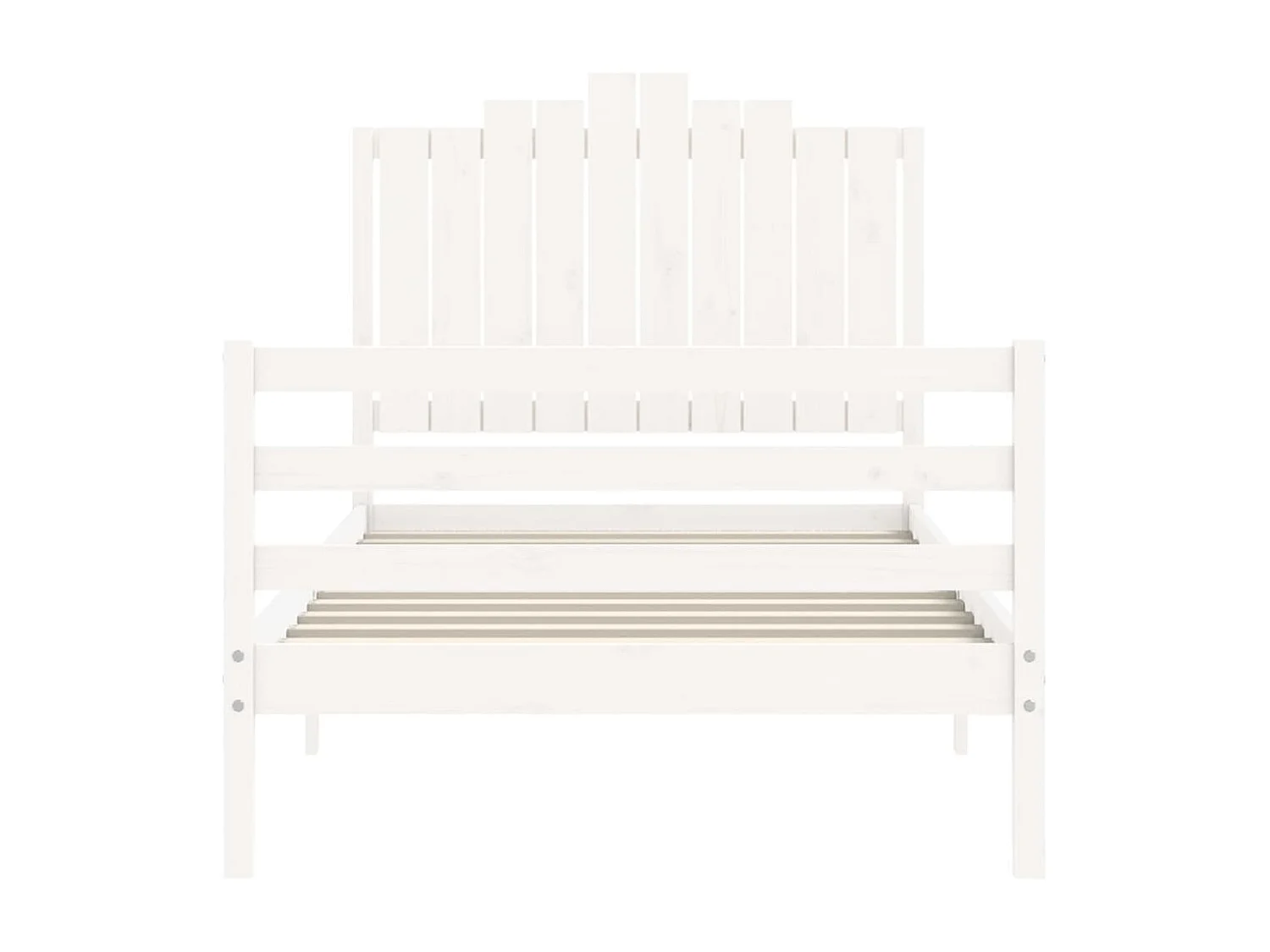 Estrutura de cama com cabeceira 100x200cm madeira maciça branco