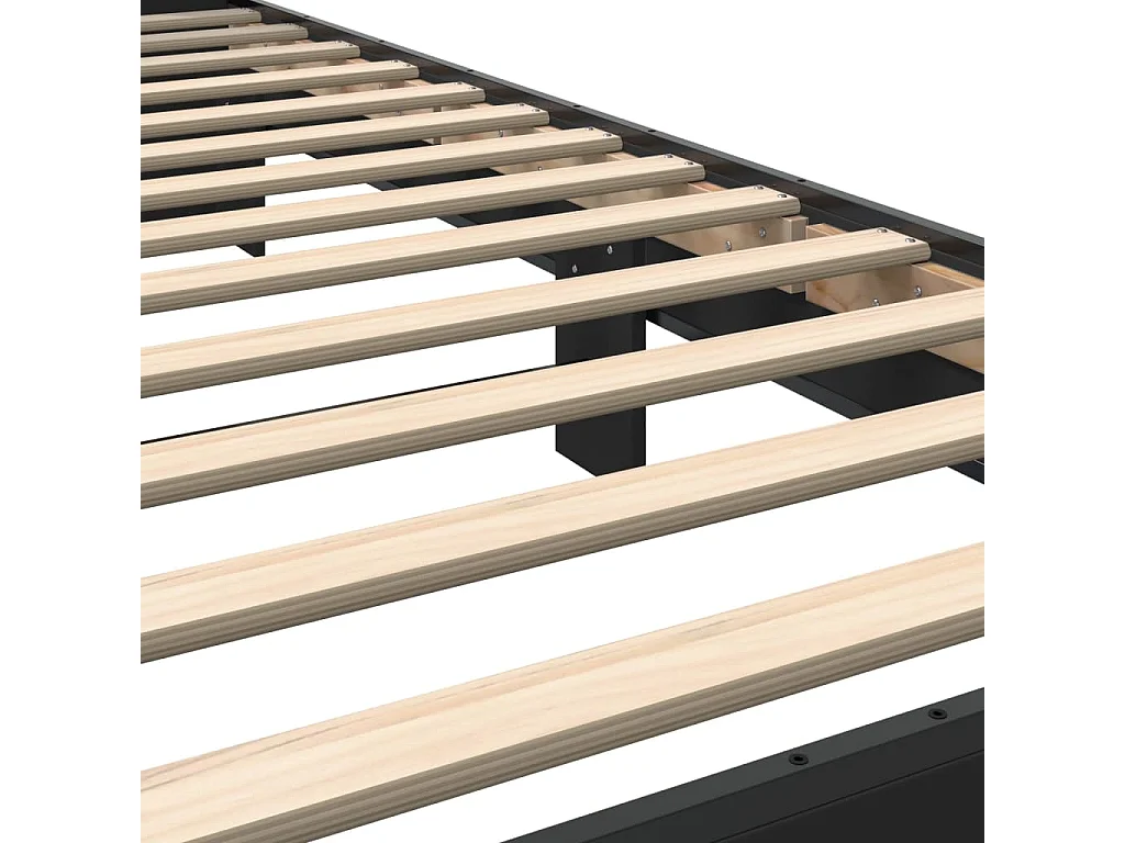 Giroletto Nero 75x190 cm in Legno Multistrato e Metallo