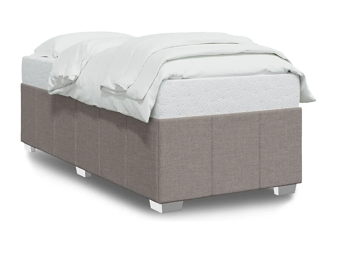 Estrutura de cama 90x190 cm tecido cinza-acastanhado