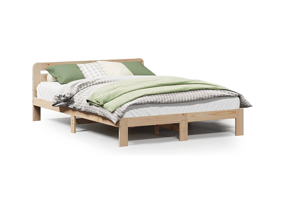 Cadre de lit sans matelas 140x200 cm bois massif de pin