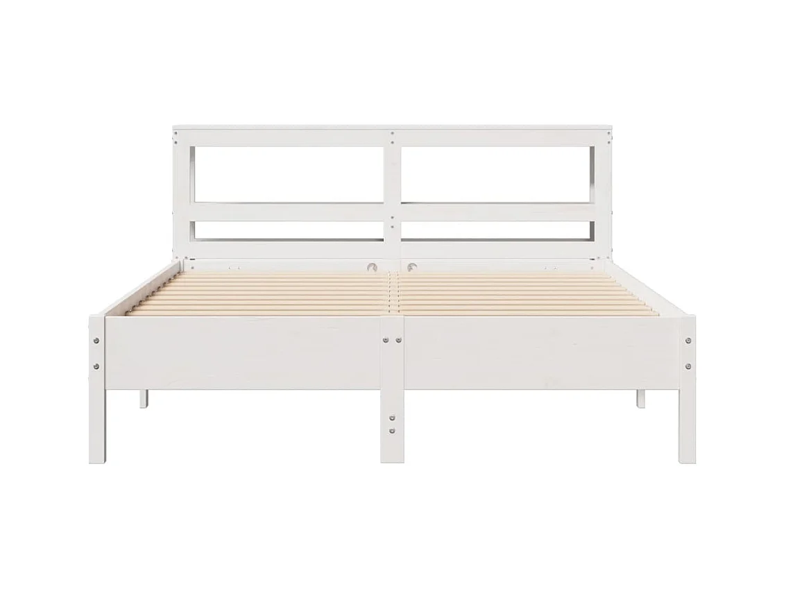Cadre de lit sans matelas blanc 140x200 cm bois de pin massif