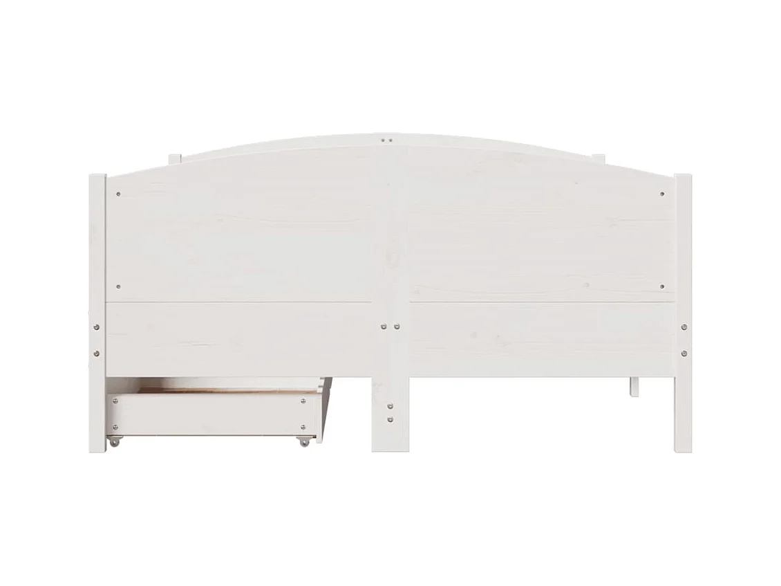 Bedframe zonder matras massief grenenhout wit 140x200 cm