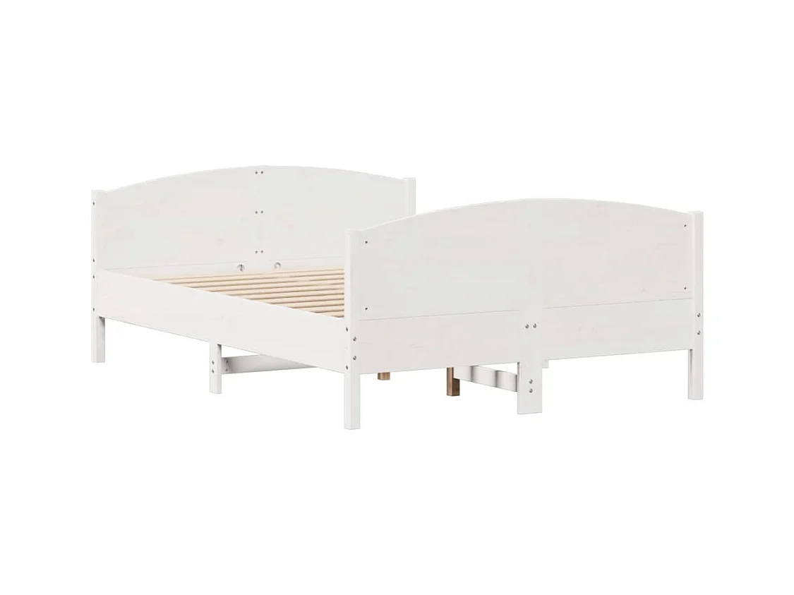 Bedframe zonder matras massief grenenhout wit 140x200 cm