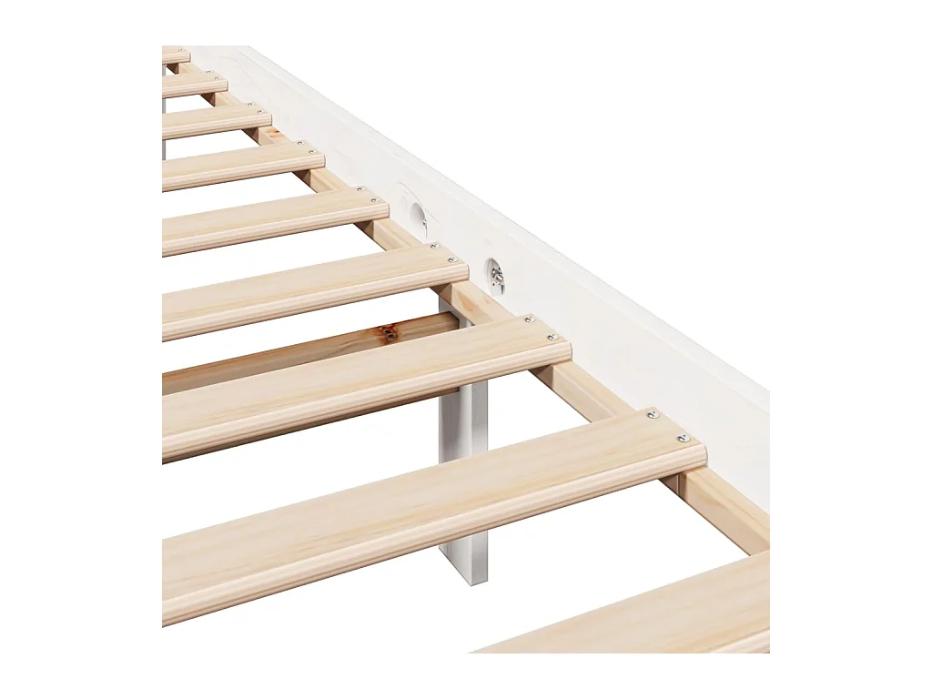 Cadre de lit sans matelas blanc 75x190 cm bois de pin massif