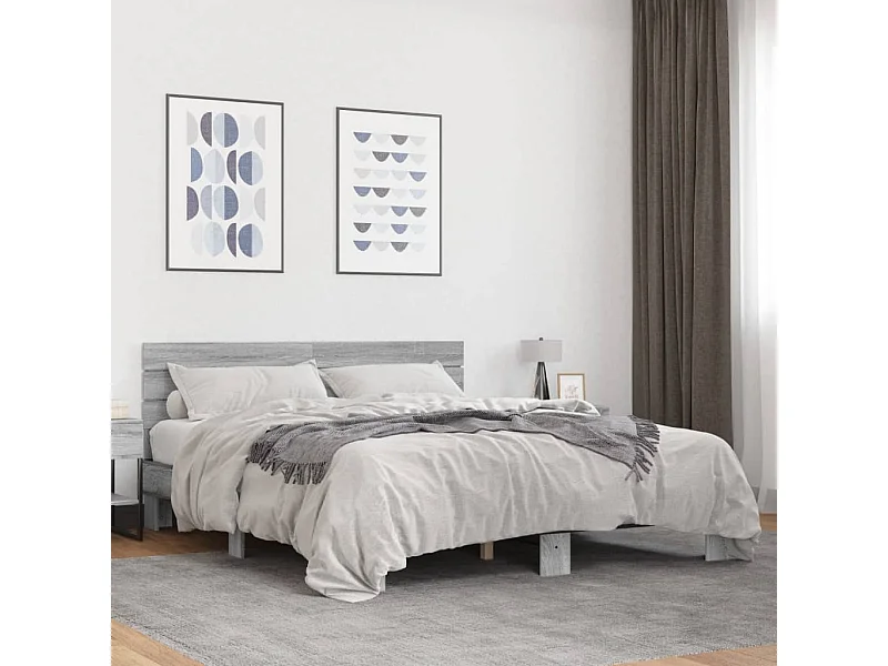 Cadre de lit sans matelas sonoma gris 160x200 cm