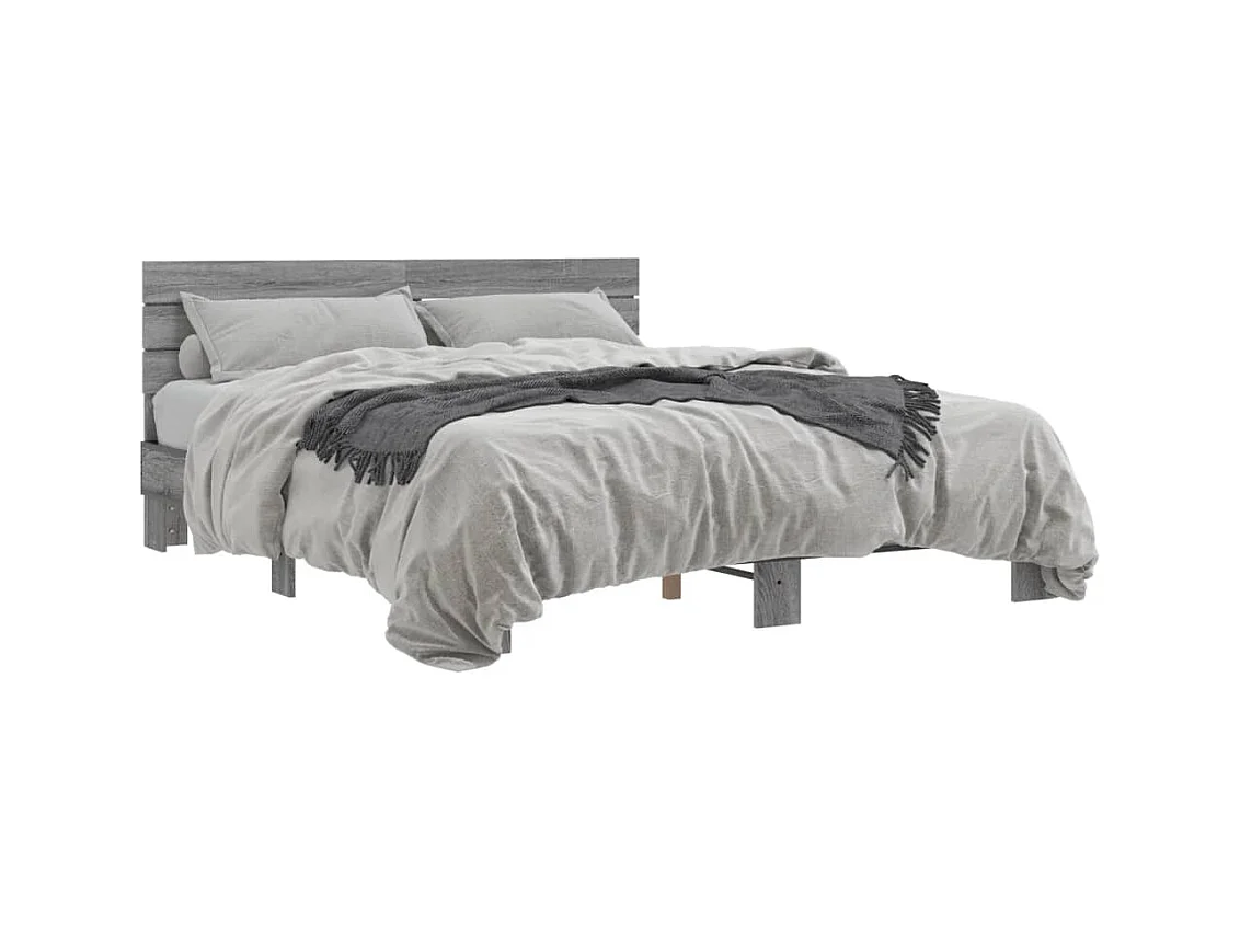 Cadre de lit sans matelas sonoma gris 160x200 cm