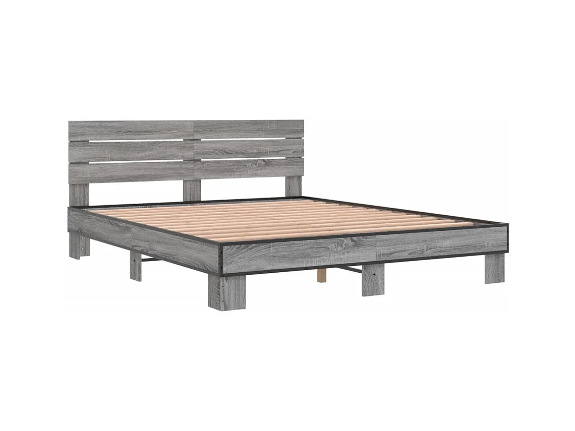 Cadre de lit sans matelas sonoma gris 160x200 cm