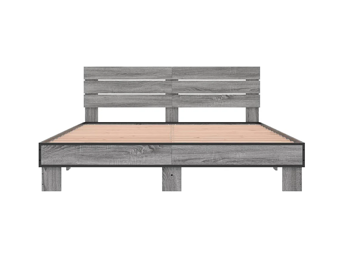 Cadre de lit sans matelas sonoma gris 160x200 cm