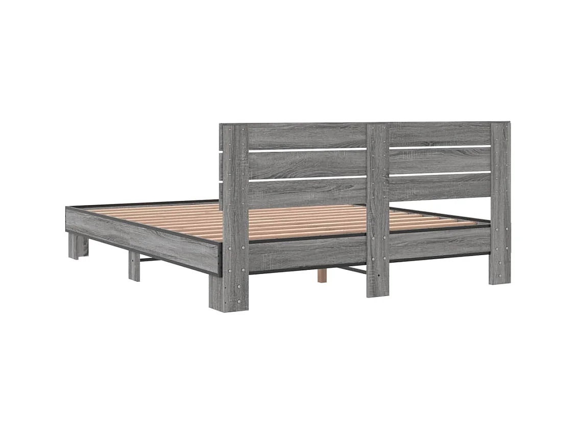 Cadre de lit sans matelas sonoma gris 160x200 cm