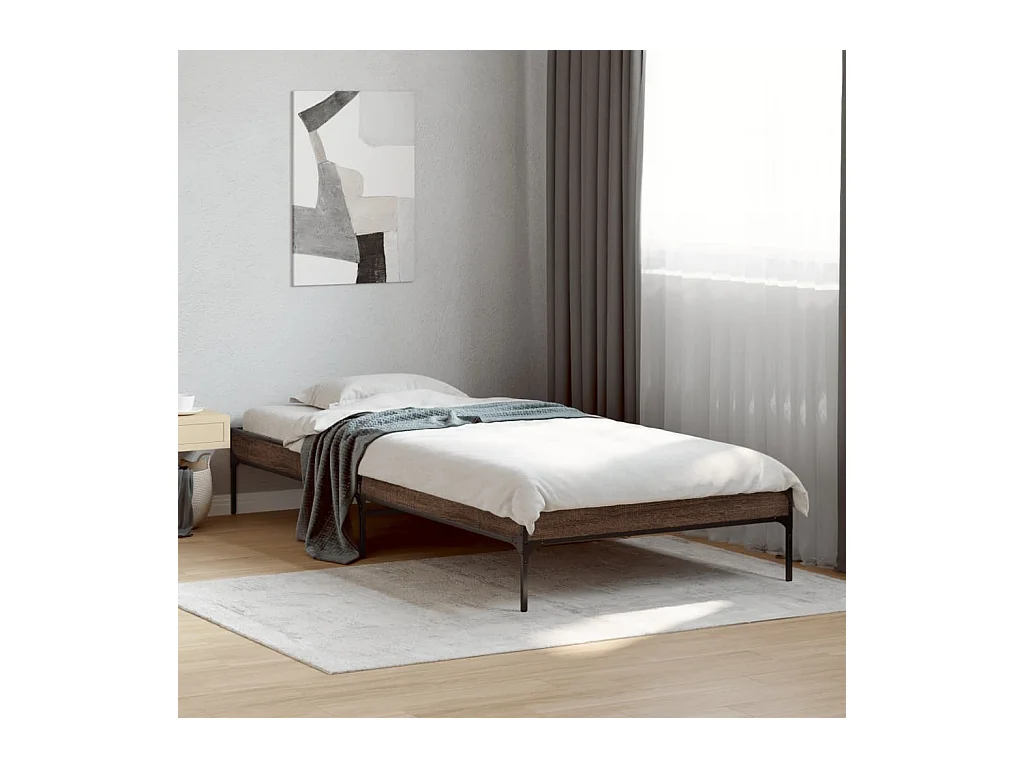 Giroletto Rovere Marrone 90x200 cm Legno Multistrato e Metallo