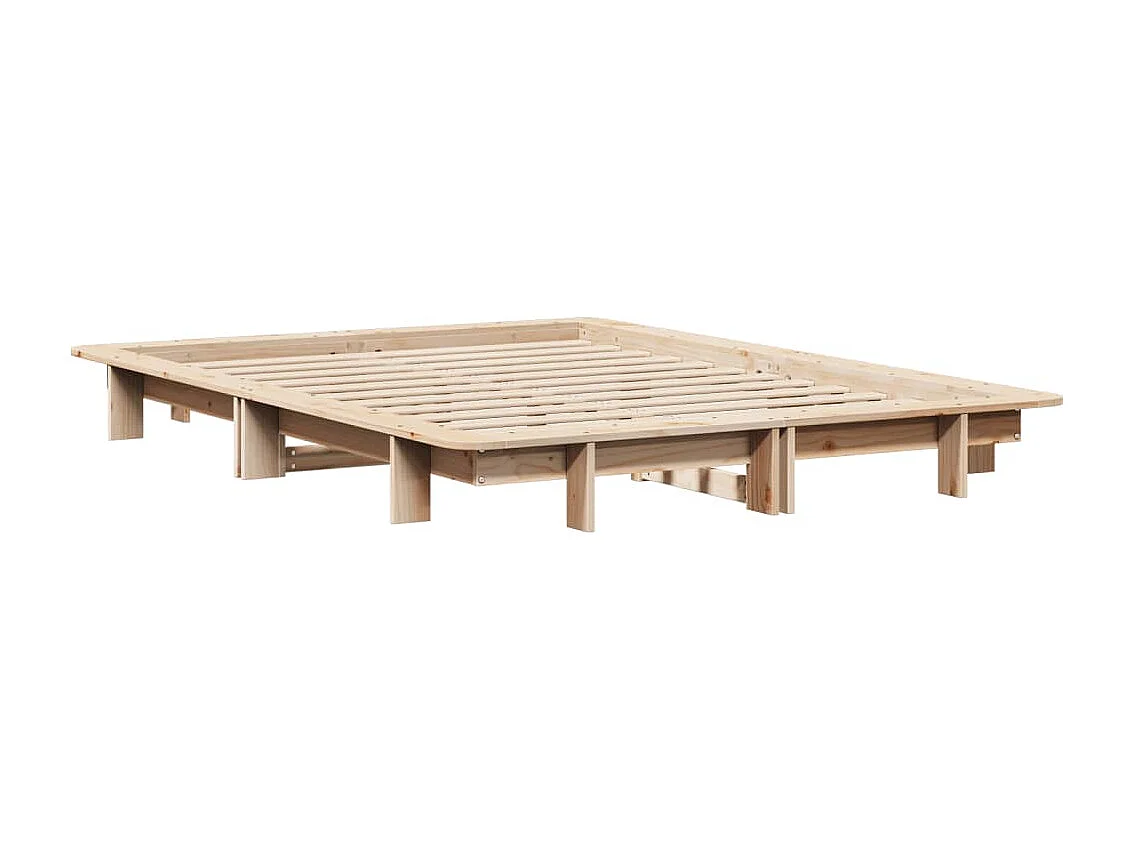 Cadre de lit sans matelas 135x190 cm bois de pin massif