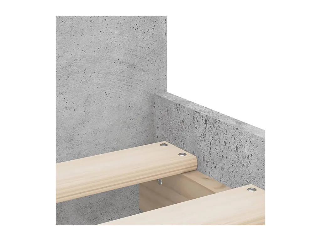 Cadre de lit avec tiroirs sans matelas gris béton 90x190 cm