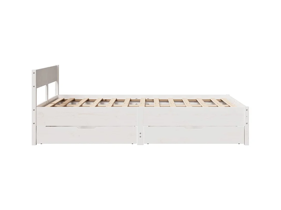 Bedframe zonder matras massief grenenhout wit 140x200 cm