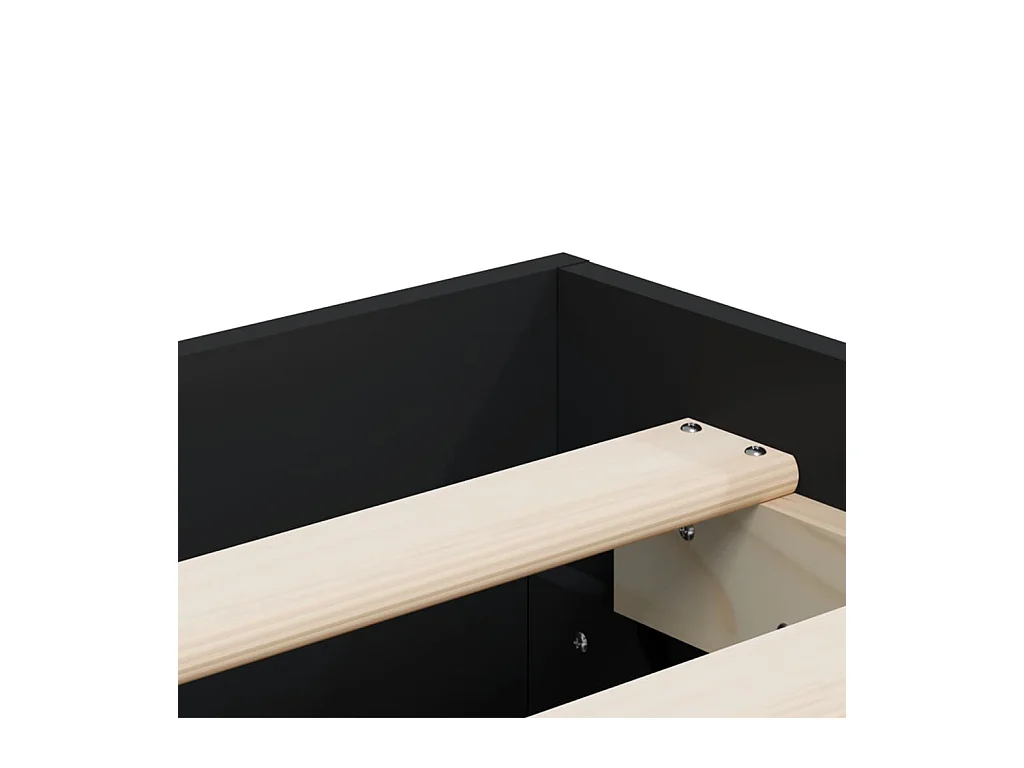 Bettgestell mit Schubladen Schwarz 140x190 cm Holzwerkstoff