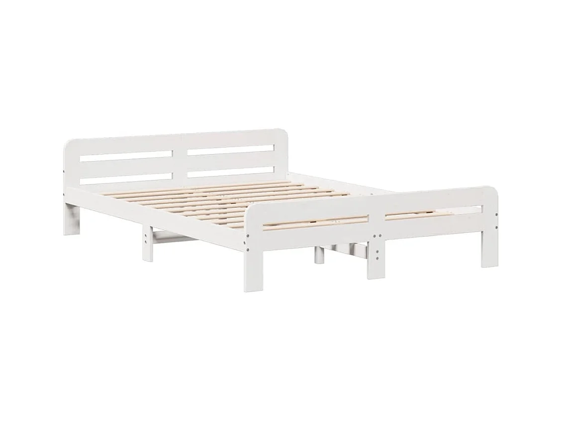 Cadre de lit sans matelas blanc 160x200 cm bois de pin massif