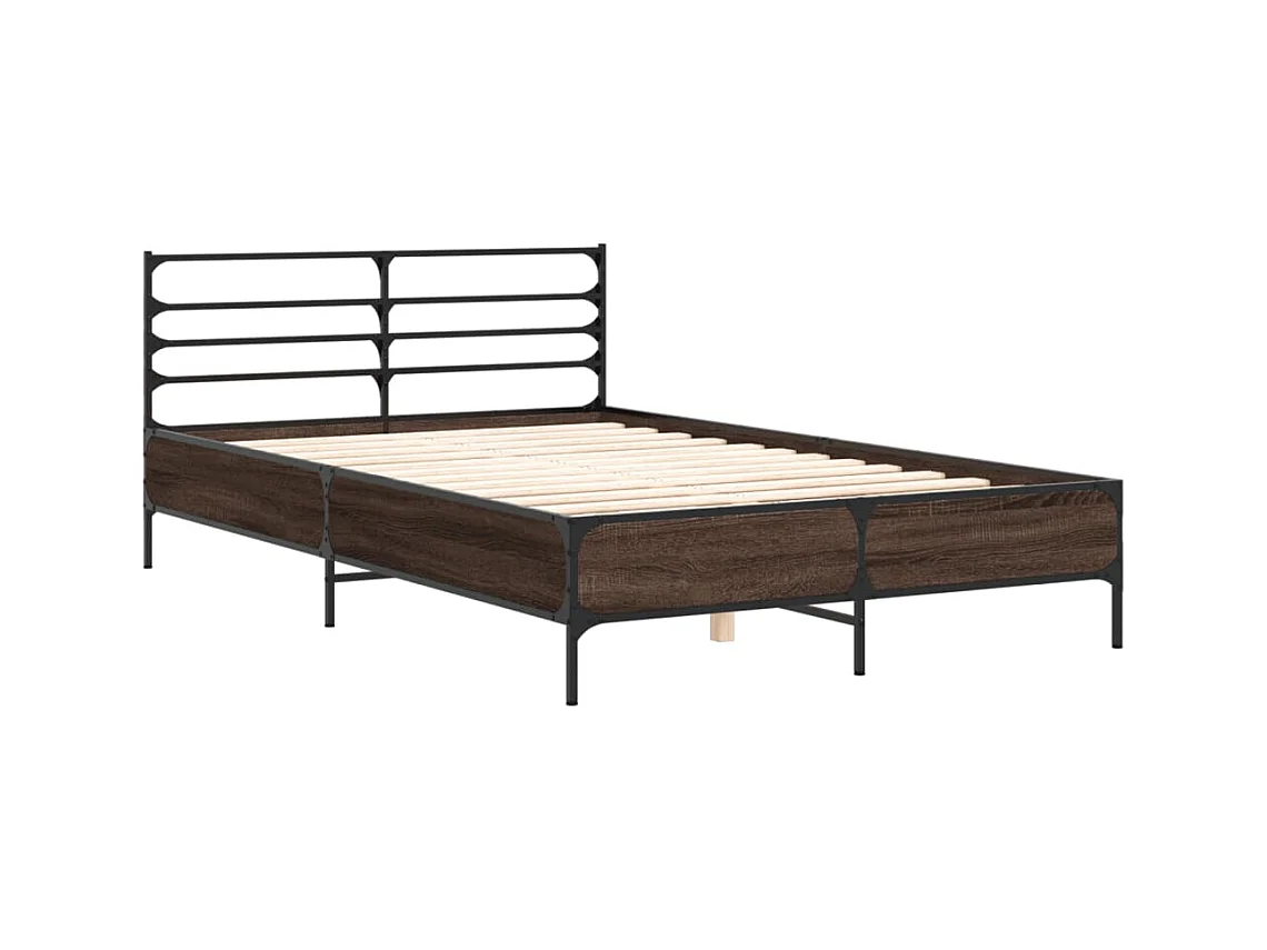 Cadre de lit sans matelas chêne marron 120x190 cm