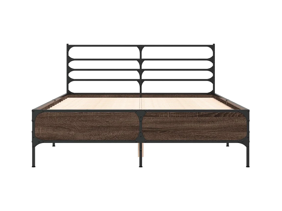 Cadre de lit sans matelas chêne marron 120x190 cm