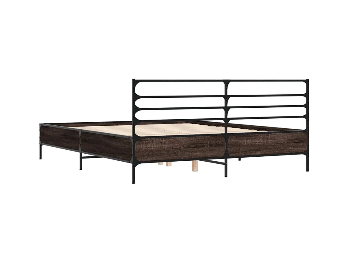 Cadre de lit sans matelas chêne marron 120x190 cm