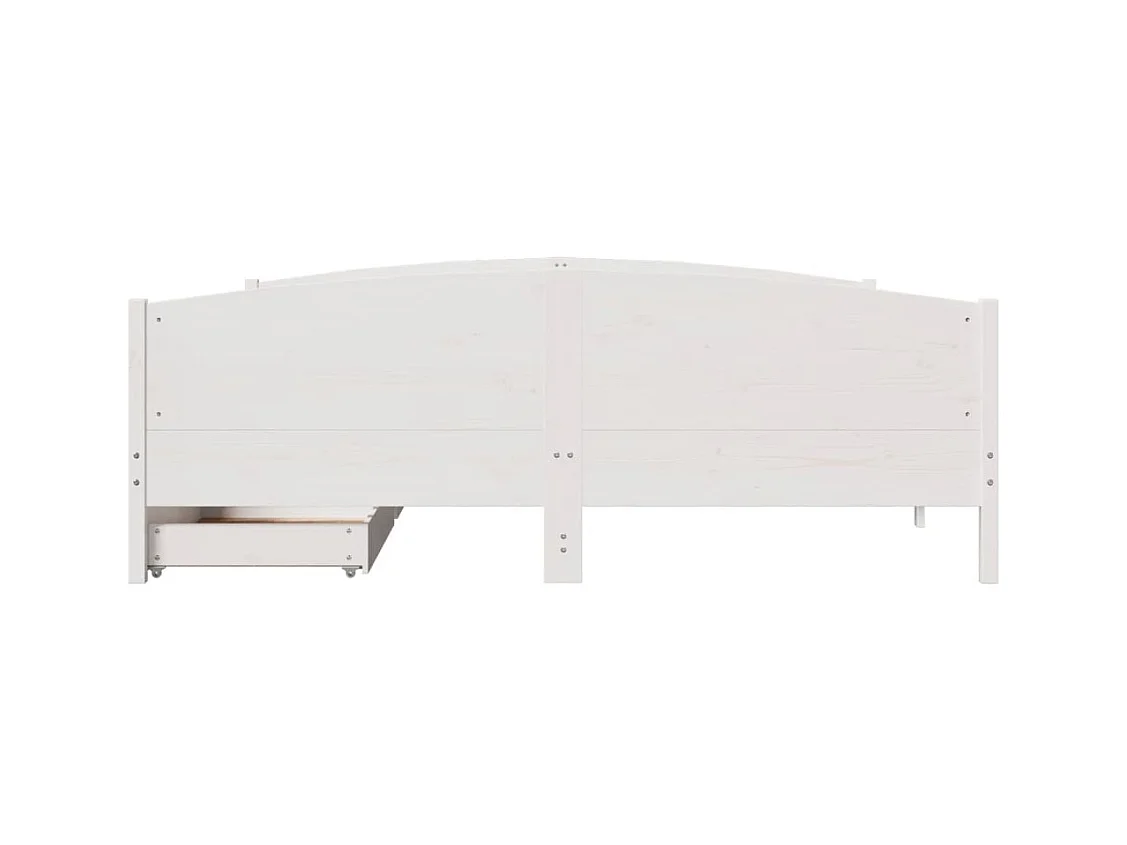 Cadre de lit sans matelas blanc 200x200 cm bois massif de pin