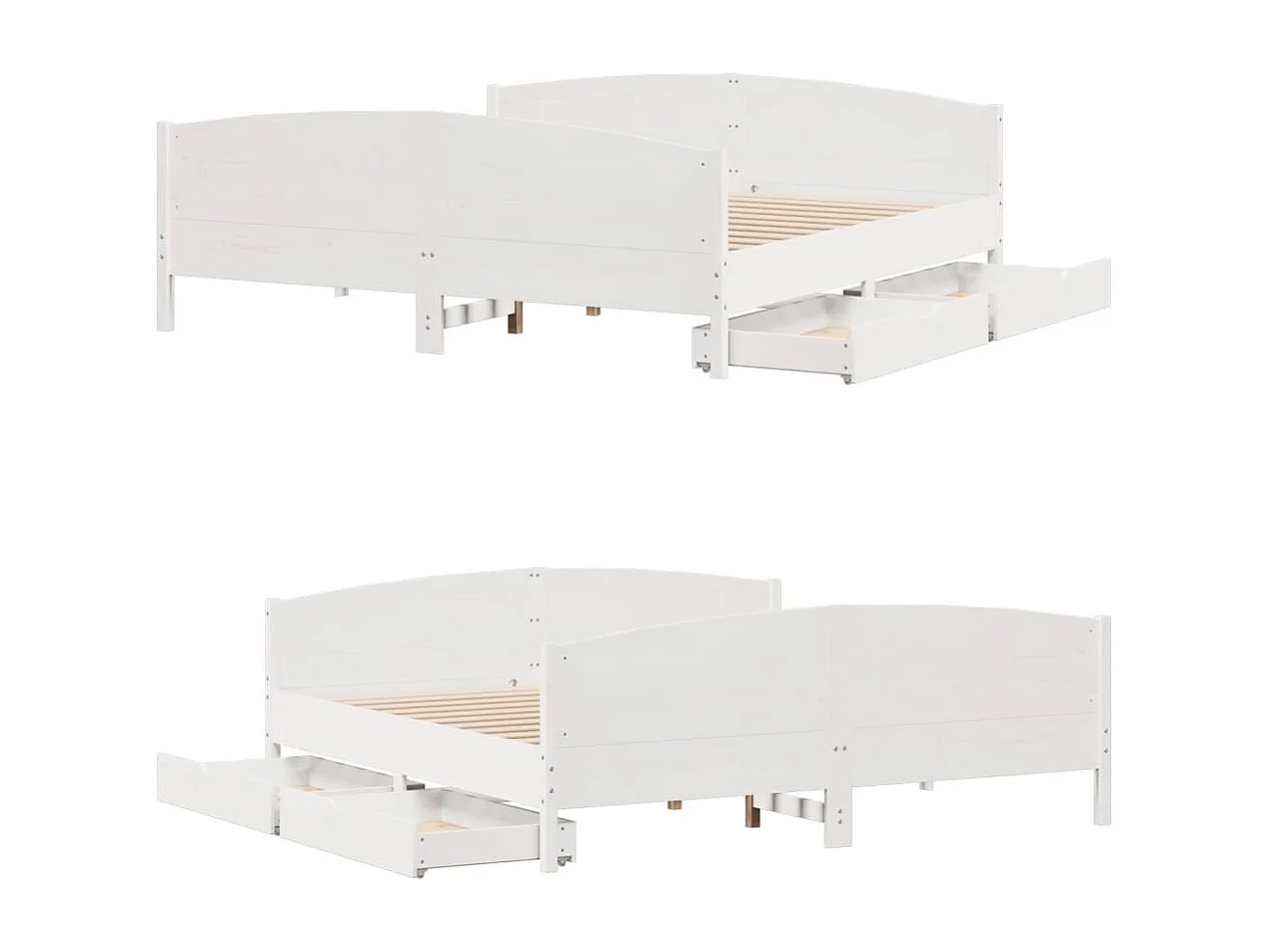 Estructura de cama sin colchón madera maciza blanca 200x200 cm